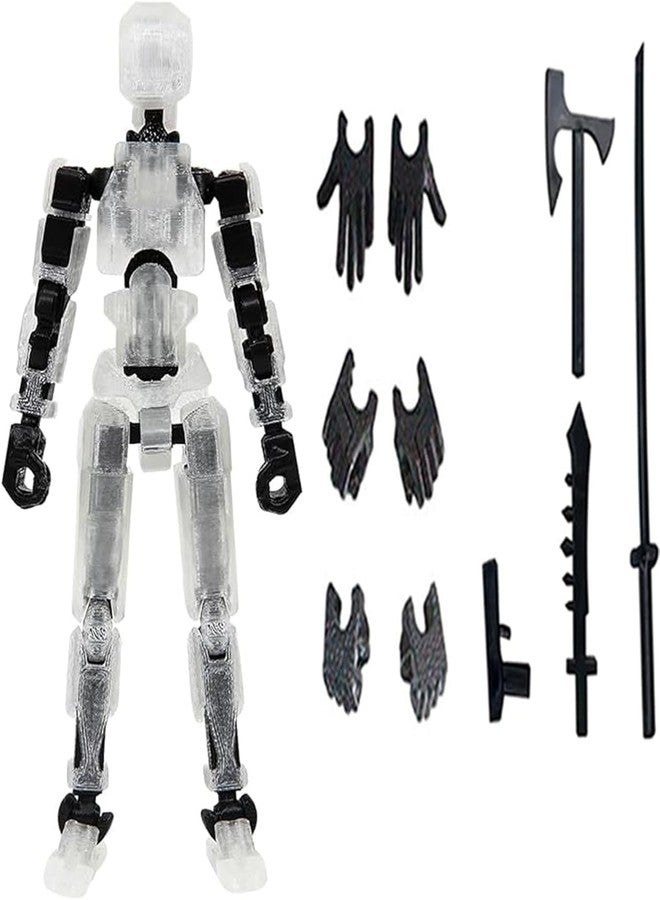 Titan Action Figure Set, T13 Printed Lucky Nova 13, Full Body Mechanical Doll, Multi-Jointed Transparent, Dummy Robot for Collectors (Transparent)